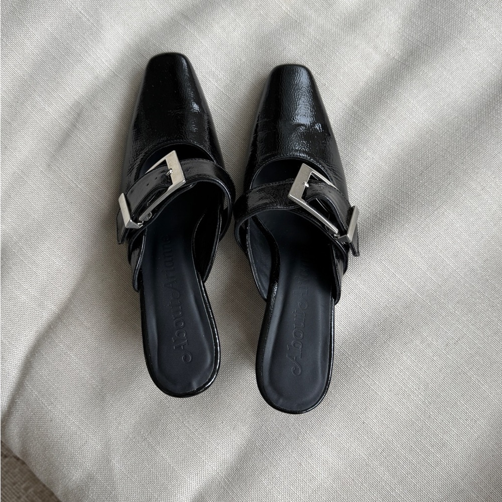 About Arianne Leather Buckle Mules - Women's Slip-On Heels
